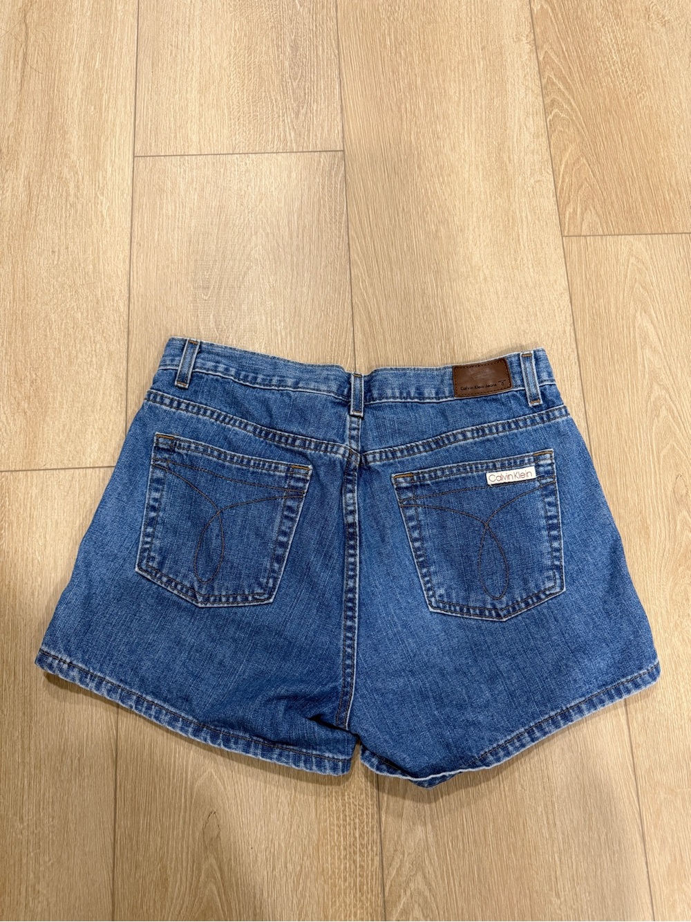 Vintage Calvin Klein Blue Denim Women's High-Rise Shorts